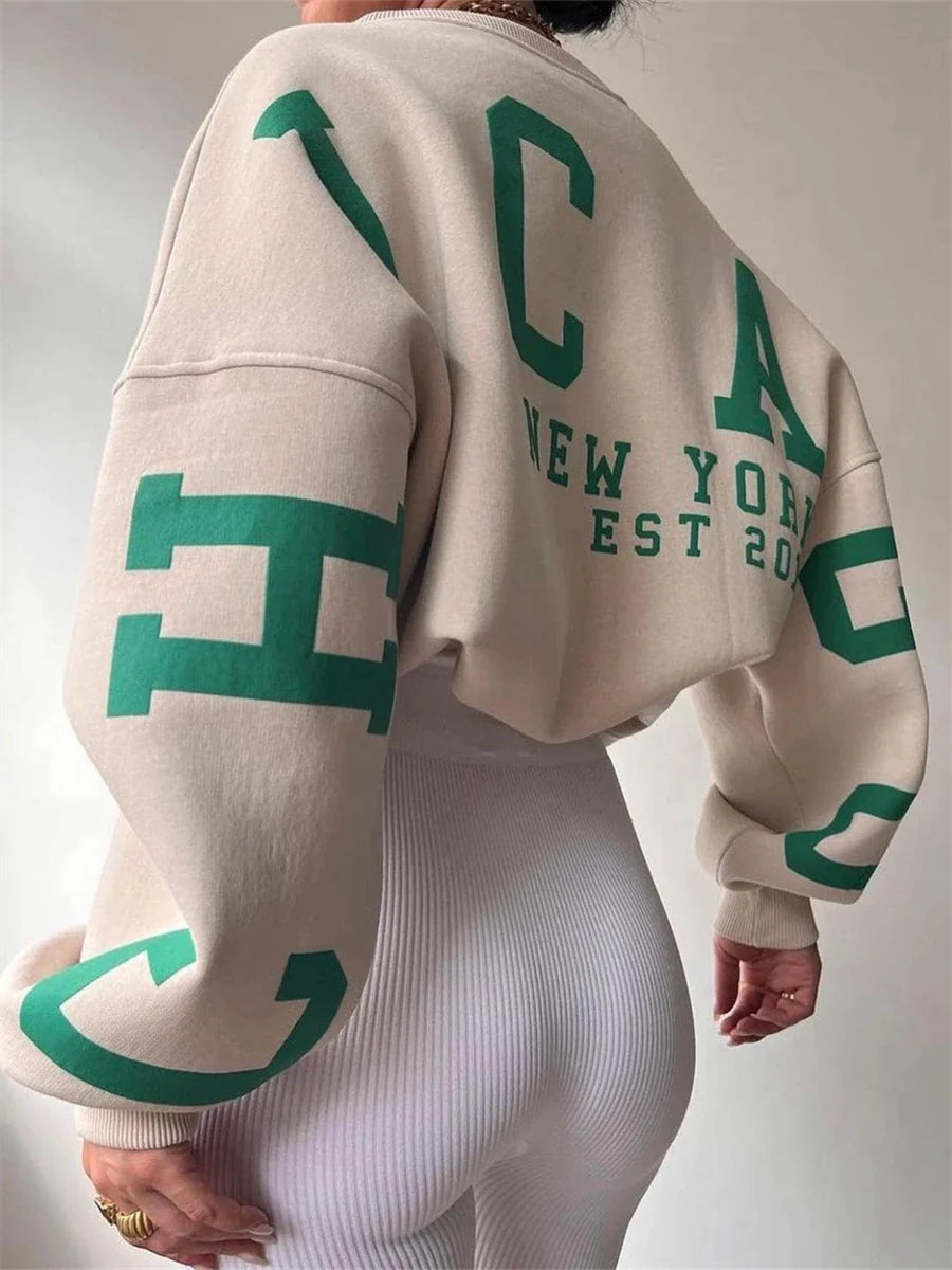 Mara™ – Übergroßes Sweatshirt mit Buchstabendruck