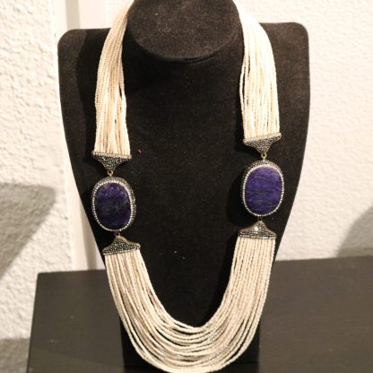 Collier perle lapis N°2367